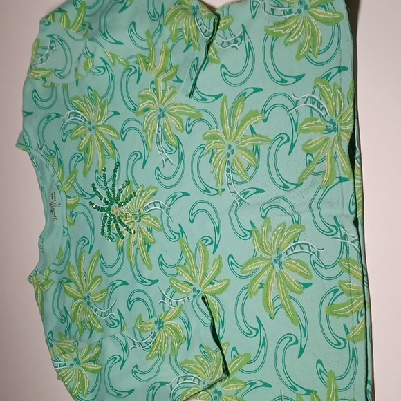 Palm Grove petite size PS palm trees all over front w/ sequin on front - Picture 1 of 8